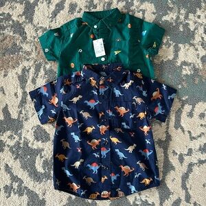 Two brand new button-down 12 to 18 months sports shirts.